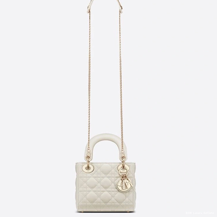 Cheap White Dior Bag Lambskin Mini Cannage Lady 0814 Luxury